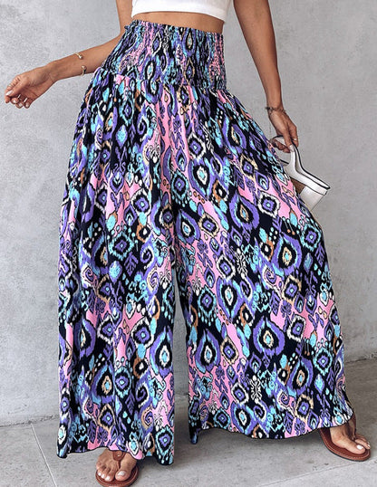 Pantalon large à imprimé floral rétro par Amélie Morin