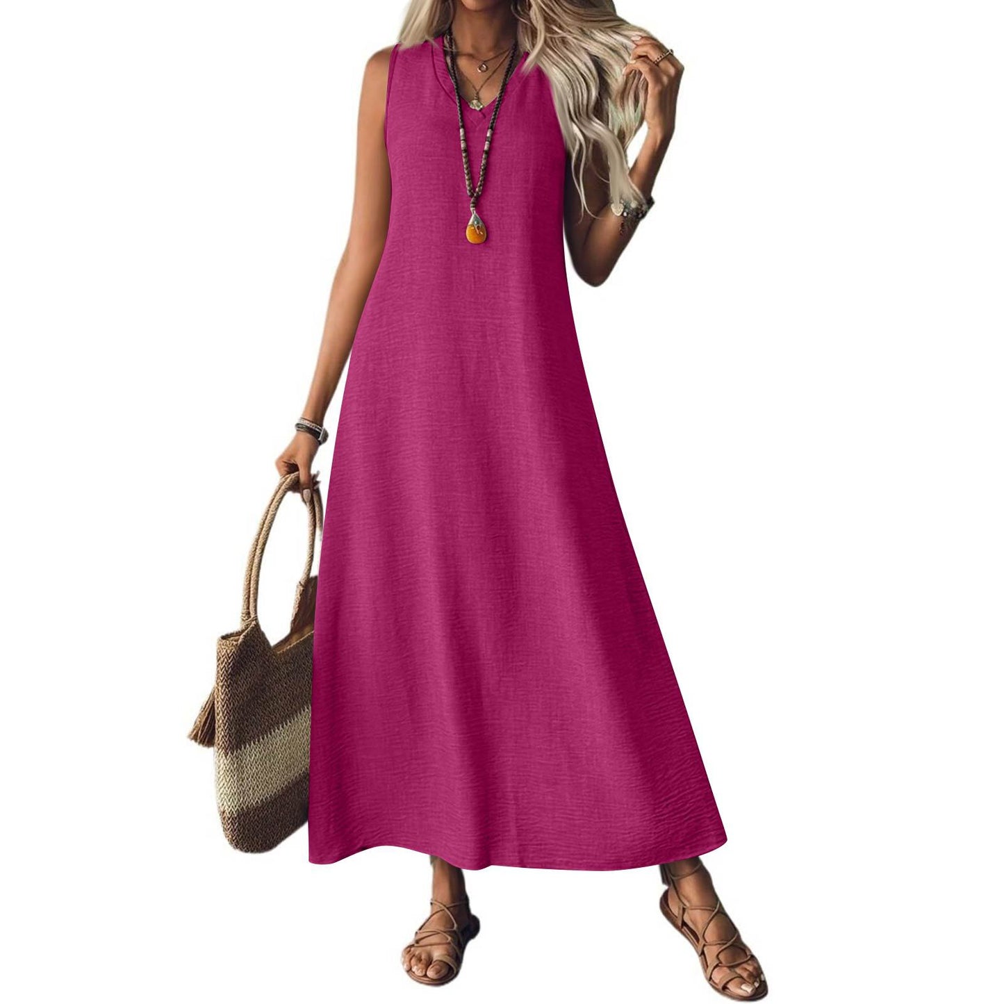 Robe sans manches en chanvre chic Amélie Morin