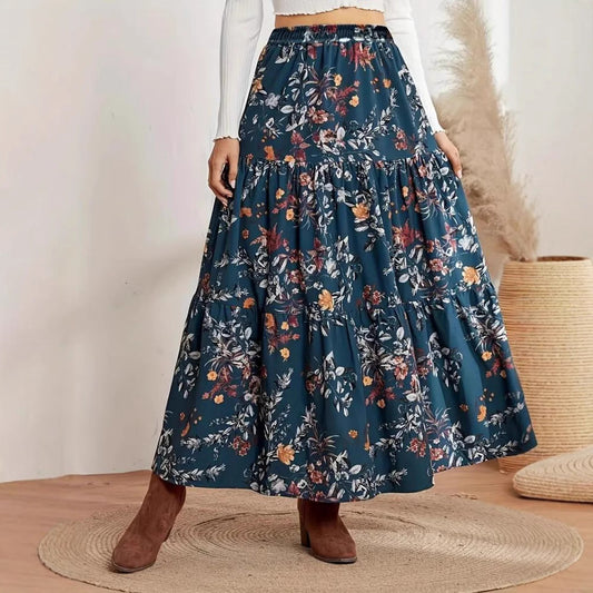 Jupe midi bohème à fleurs Amélie Morin