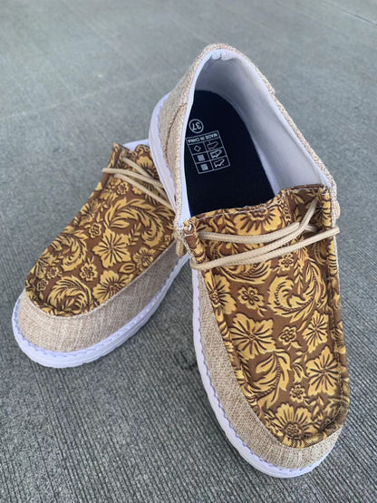 Mocassins de tous les jours pour femmes Amélie Morin en toile à motif floral
