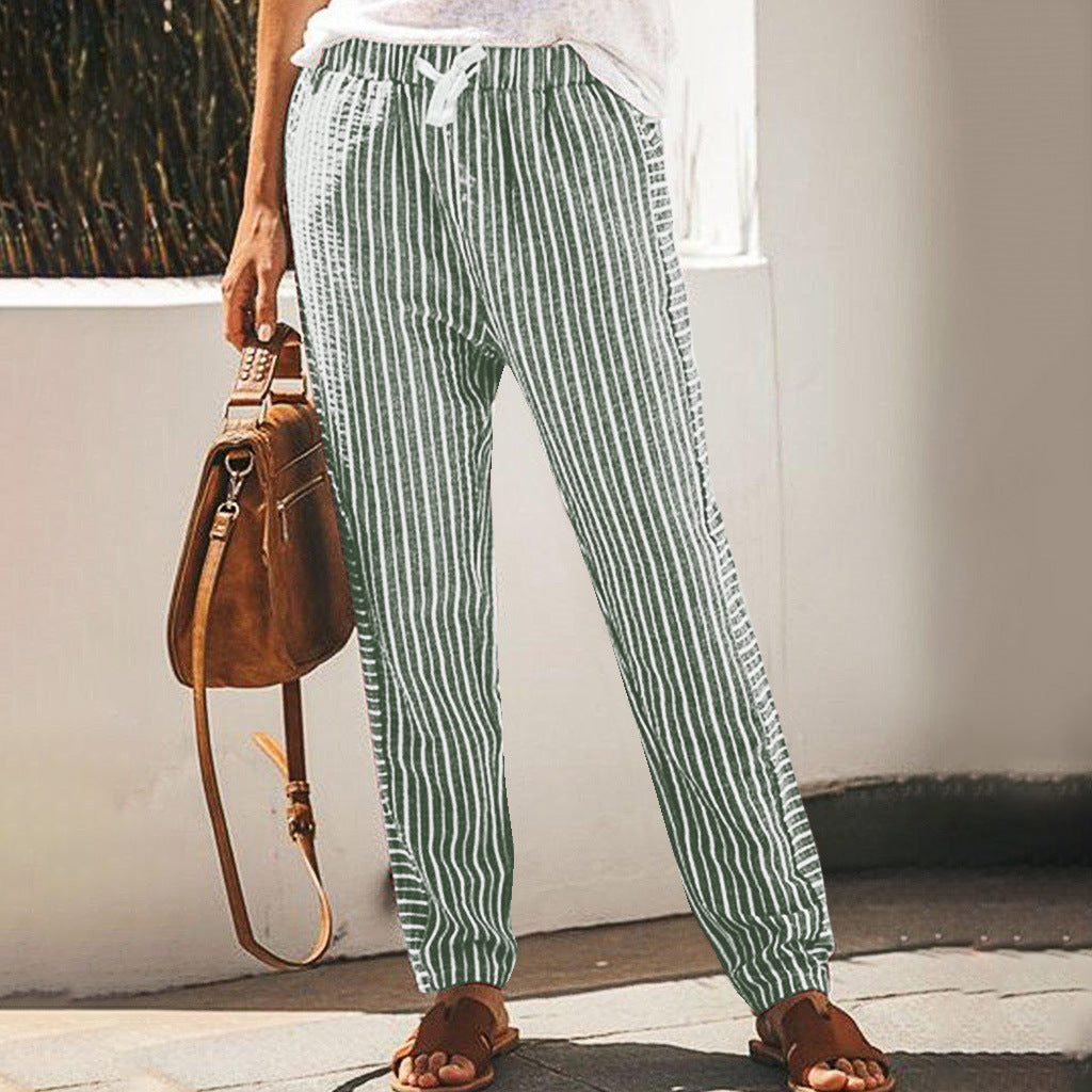 Pantalon rayé à jambes larges Amélie Morin inspiré de Pinterest