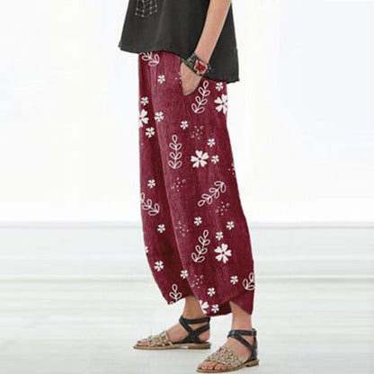 Pantalon large en coton fleuri d'Amélie Morin