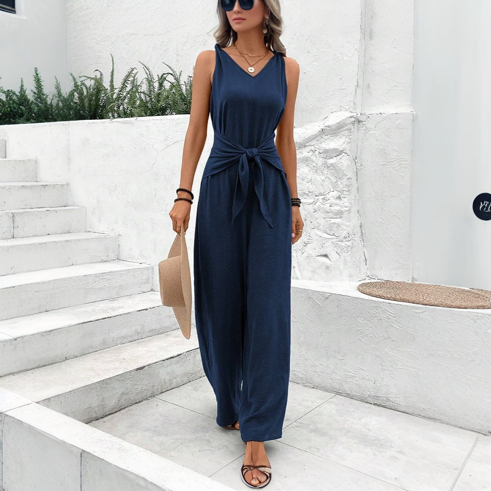 Combinaison sans manches chic Amelie Morin bleu foncé