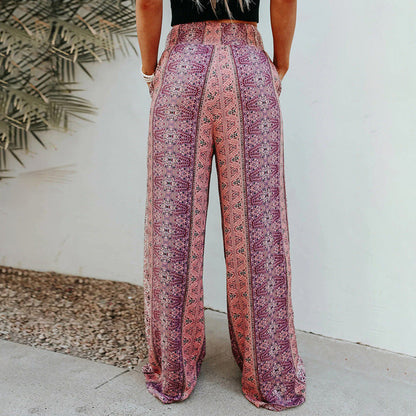 Pantalon large imprimé bohème par Amélie Morin