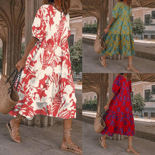 Floral Print Elizabeth Ainsley Summer Midi Dress