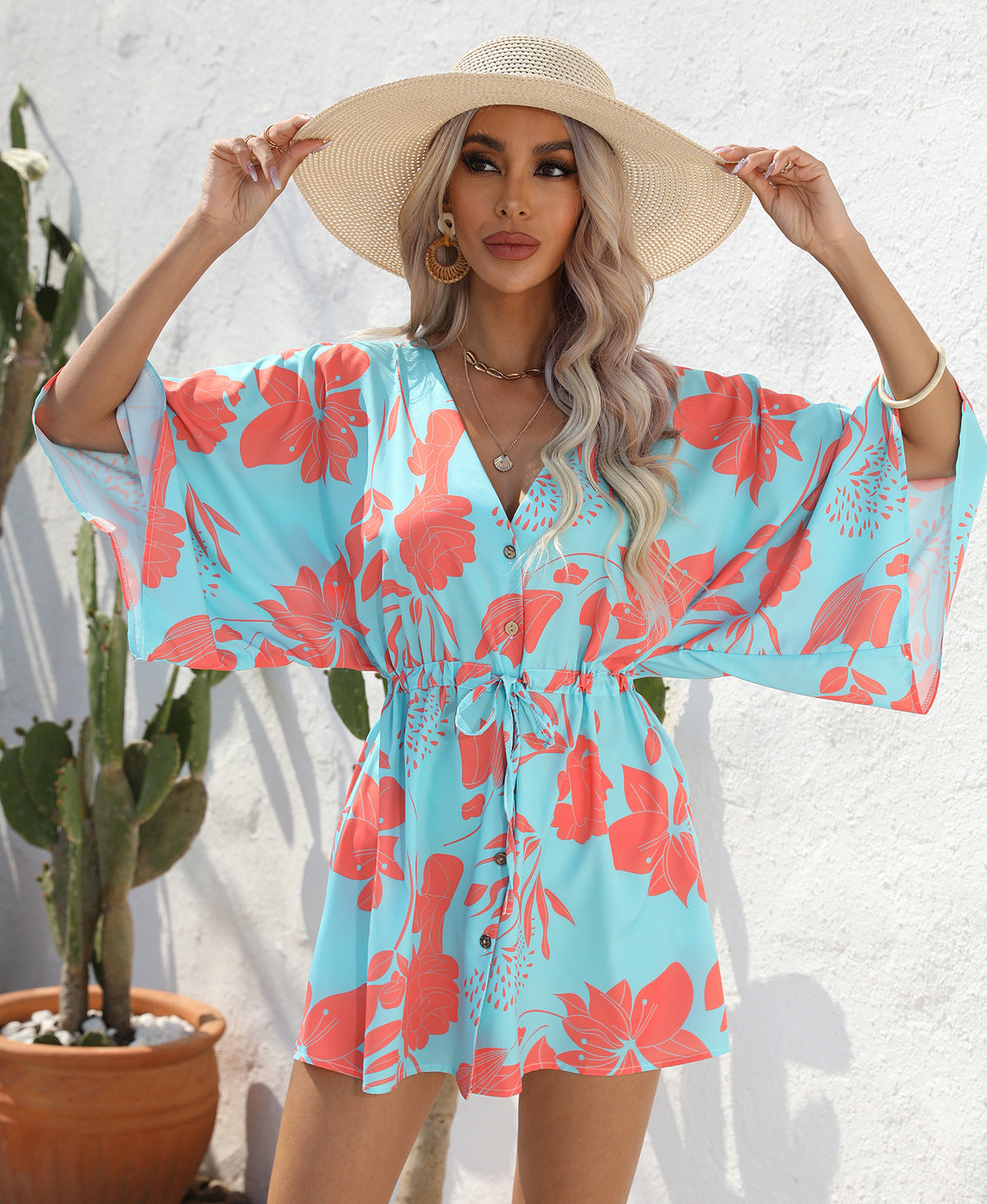 Robe d'été à imprimé feuilles par Amélie Morin