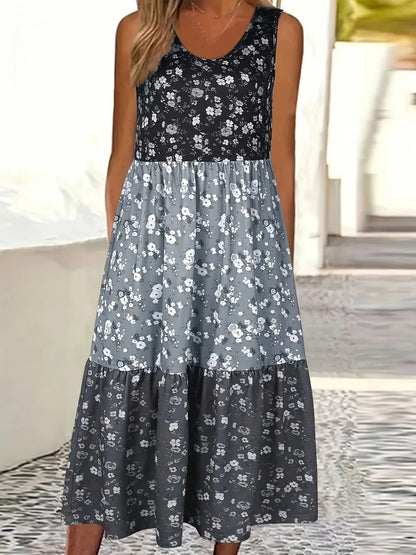 Robe gilet décontractée à volants fleurie Amelie Morin