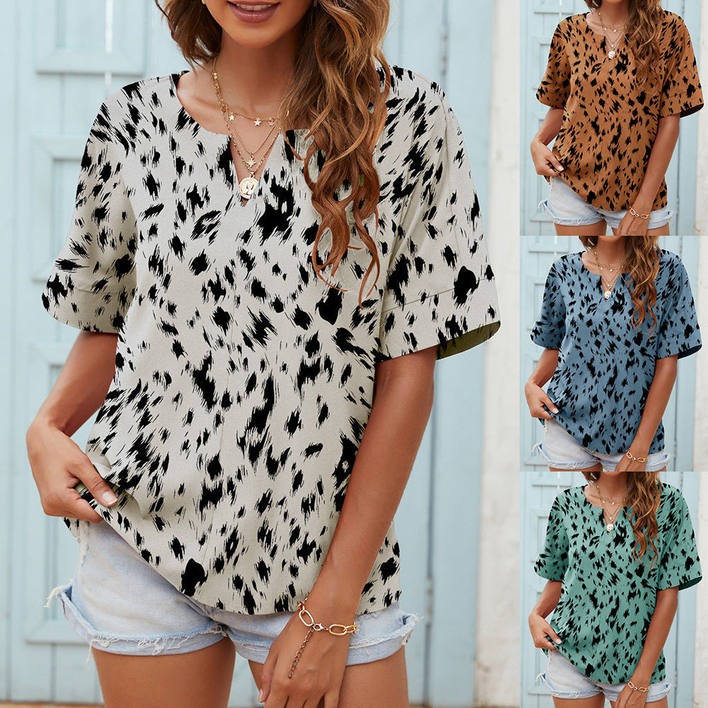 Printed V-Neck Everyday Top by Elizabeth Ainsley