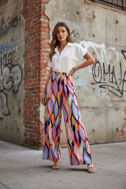 Pantalon bootcut imprimé vibrant Amelie Morin