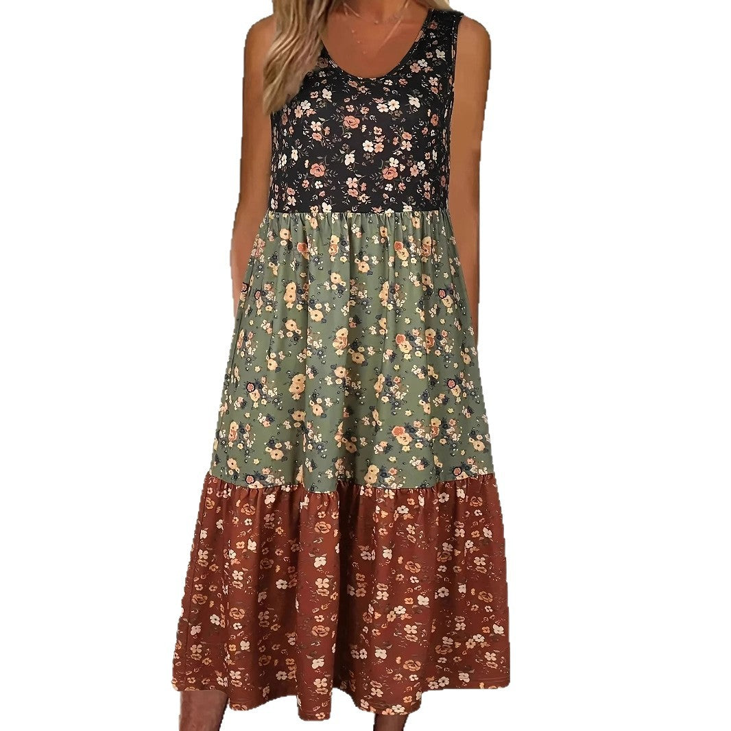 Robe gilet décontractée à volants fleurie Amelie Morin