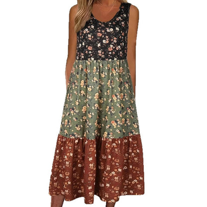 Robe gilet décontractée à volants fleurie Amelie Morin