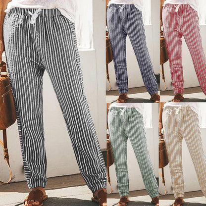 Pinterest-Inspired Elizabeth Ainsley Striped Wide-Leg Pants