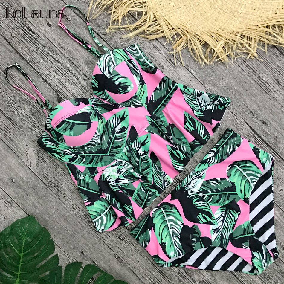 Bikini taille haute fleuri Amelie Morin
