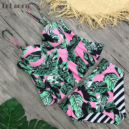 Bikini taille haute fleuri Amelie Morin