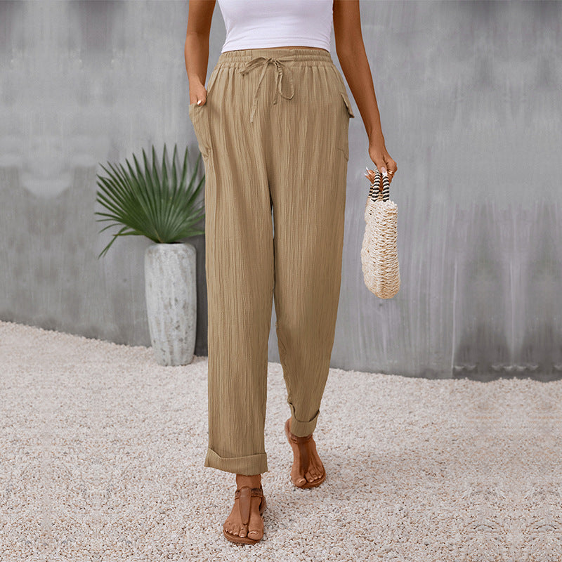 Pantalon droit kaki plissé Amélie Morin
