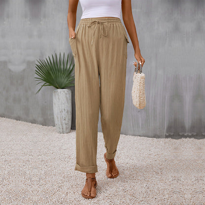 Pantalon droit kaki plissé Amélie Morin