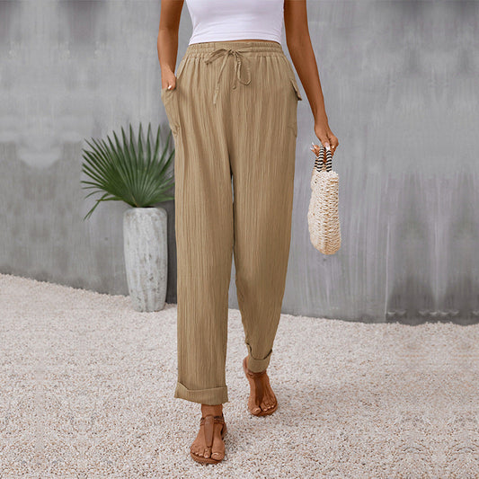 Pantalon droit kaki plissé Amélie Morin