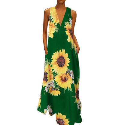 Robe maxi sans manches à fleurs bohèmes Amelie Morin