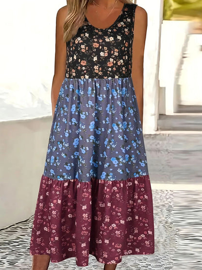 Robe gilet décontractée à volants fleurie Amelie Morin