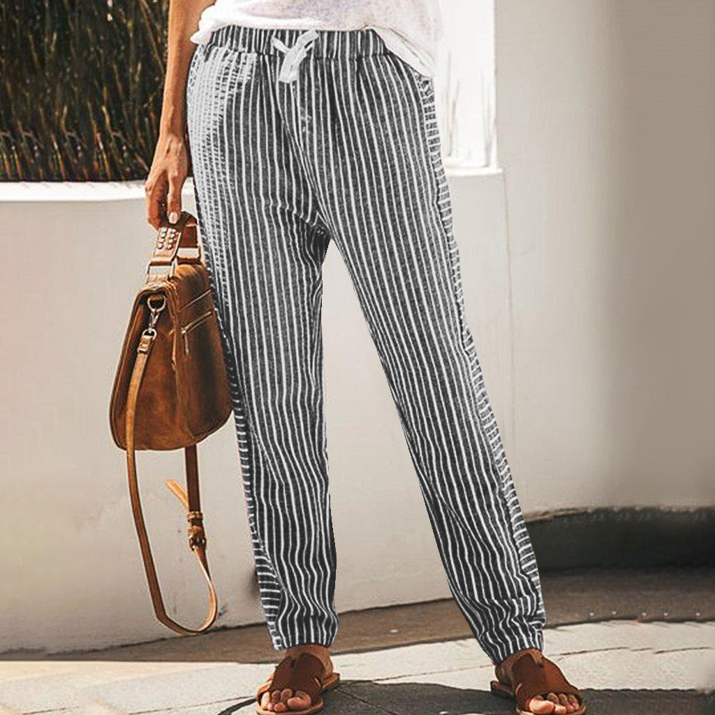 Pantalon rayé à jambes larges Amélie Morin inspiré de Pinterest