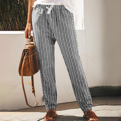 Pantalon rayé à jambes larges Amélie Morin inspiré de Pinterest
