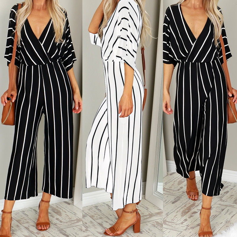 Combinaison rayée chic Amelie Morin à jambes larges