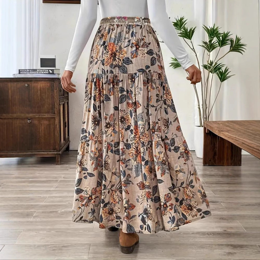 Jupe midi bohème à fleurs Amélie Morin