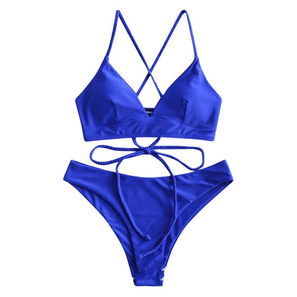 Bikini uni à bretelles par Amélie Morin