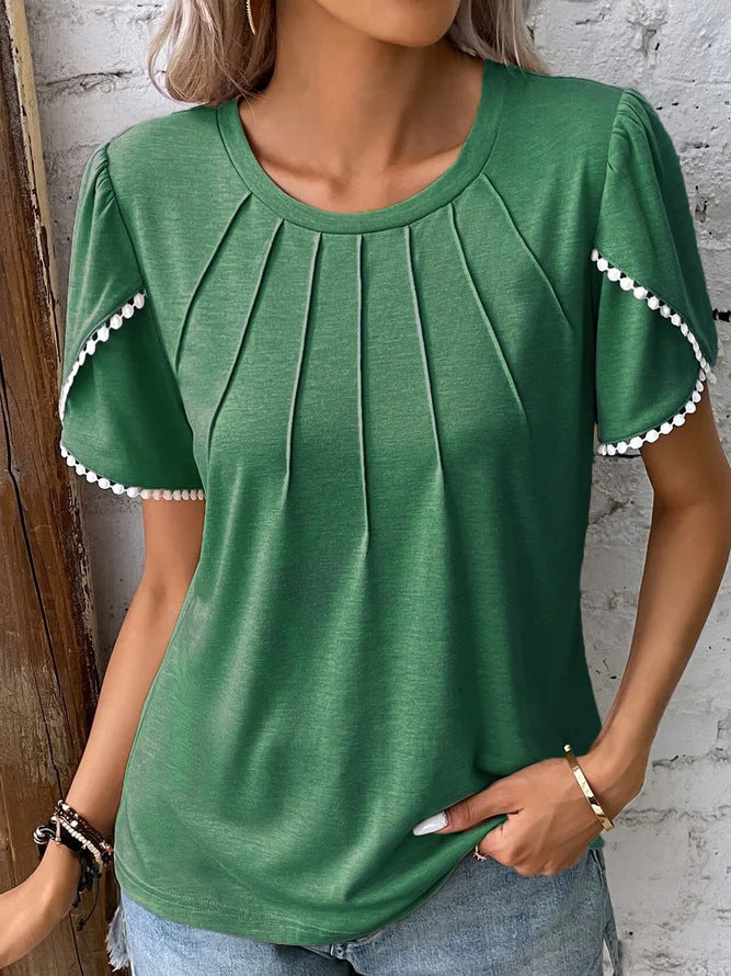 T-shirt d'été chic à manches tulipe Amélie Morin