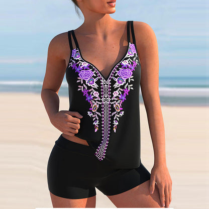 Bikini grande taille à imprimé floral par Amélie Morin
