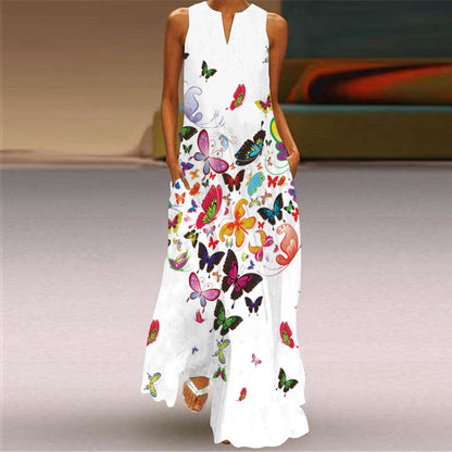 Robe longue imprimée rétro par Amélie Morin
