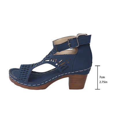 Sandales chics à découpes et à talons compensés Amelie Morin