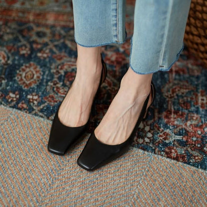 Escarpins élégants à talons carrés par Amélie Morin