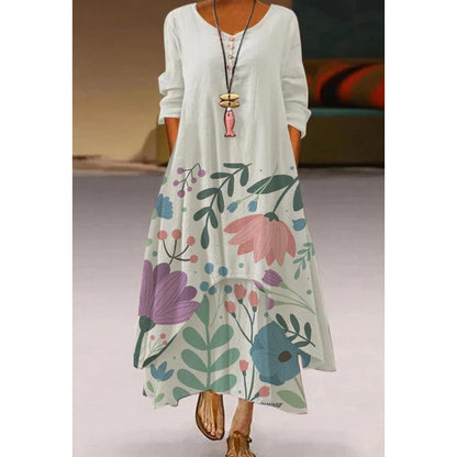 Robe trapèze florale artistique par Amélie Morin