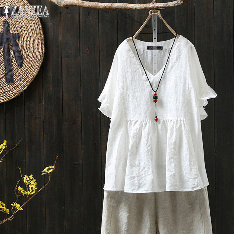 Top en coton à volants grande taille d'Amelie Morin, inspiré de Pinterest