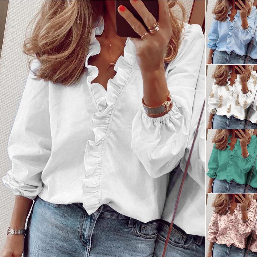 Chic Ruffled Long Sleeve Blouse by Elizabeth Ainsley