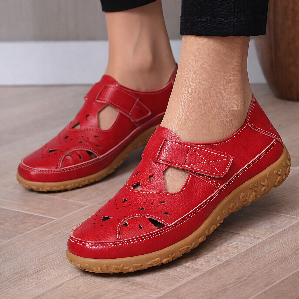 Sandales plates confortables et creuses par Amélie Morin