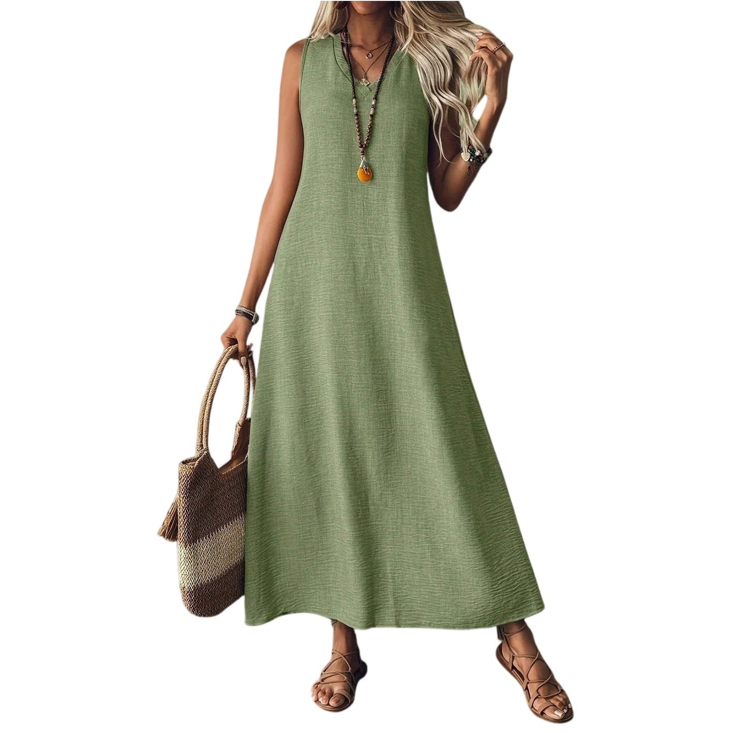Robe sans manches en chanvre chic Amélie Morin