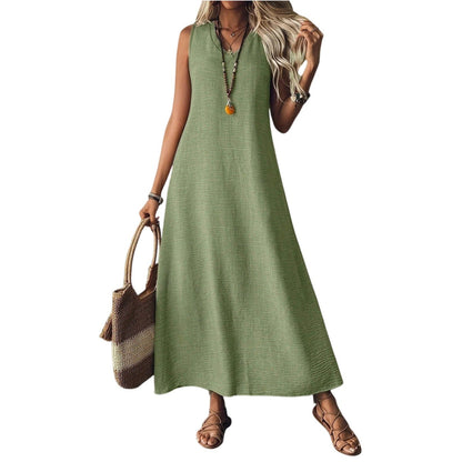 Robe sans manches en chanvre chic Amélie Morin