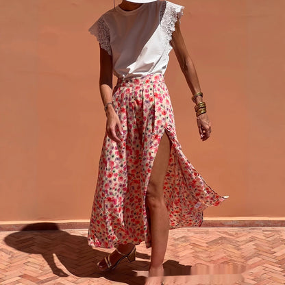 Jupe maxi élégante à fleurs Amélie Morin pour tous les jours