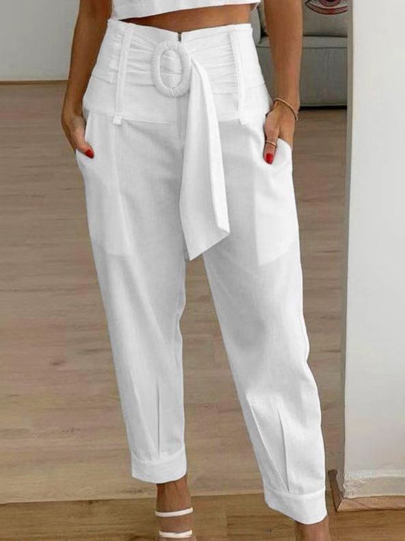Pantalon court en lin fleuri Amelie Morin Femme