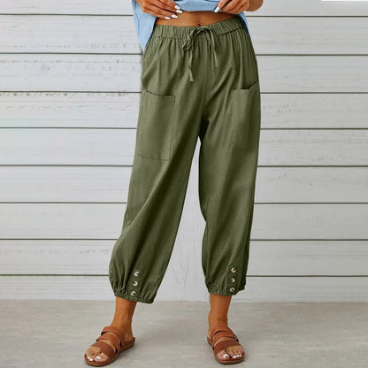 Pantalon décontracté en coton et lin Amélie Morin