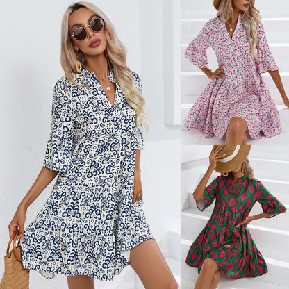 Boho V-Neck Summer Dress by Elizabeth Ainsley