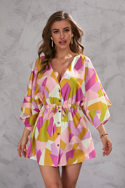Robe d'été à imprimé feuilles par Amélie Morin