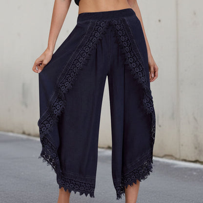 Pantalon élégant à jambes larges en dentelle par Amélie Morin
