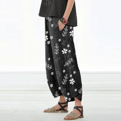 Pantalon large en coton fleuri d'Amélie Morin
