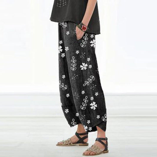 Pantalon large en coton fleuri d'Amélie Morin