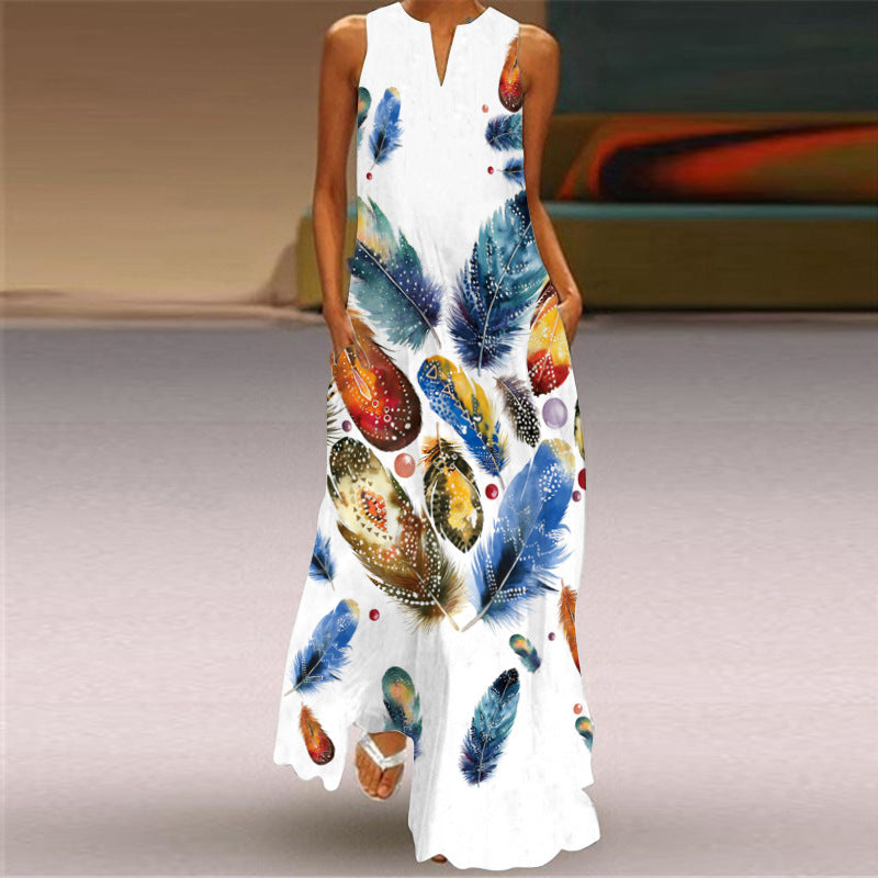 Robe maxi sans manches à imprimé floral Amélie Morin