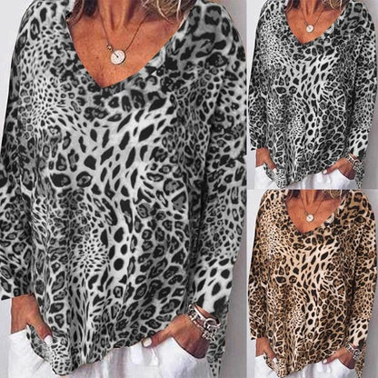 Leopard Print V-Neck Top by Elizabeth Ainsley