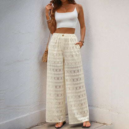 Pantalon élégant en dentelle taille haute Amélie Morin